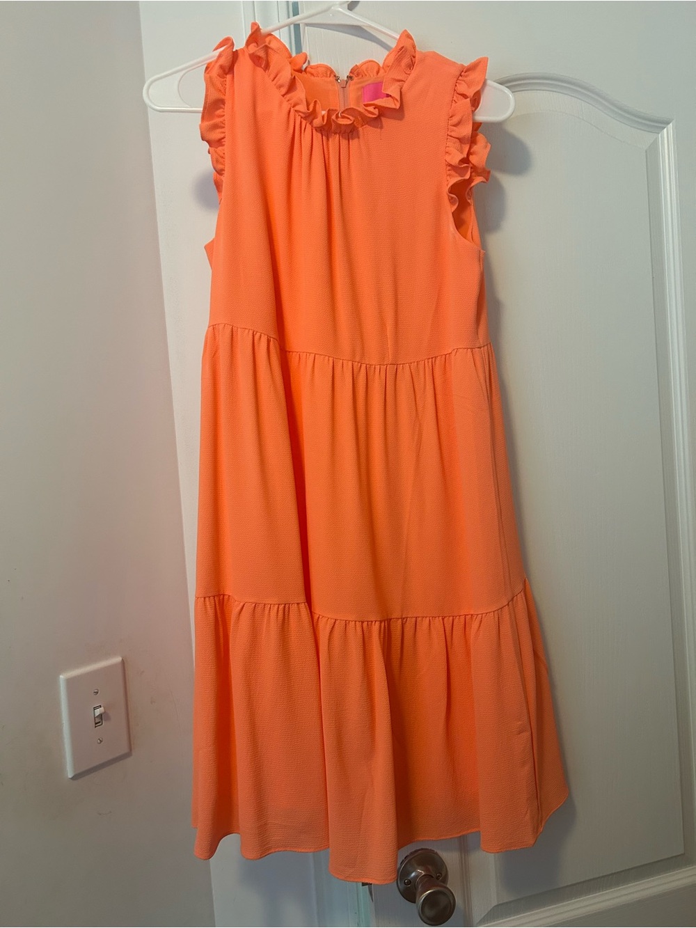 Lilly Pulitzer Sleeveless Ruffled Tiered Dress - Coral Orange